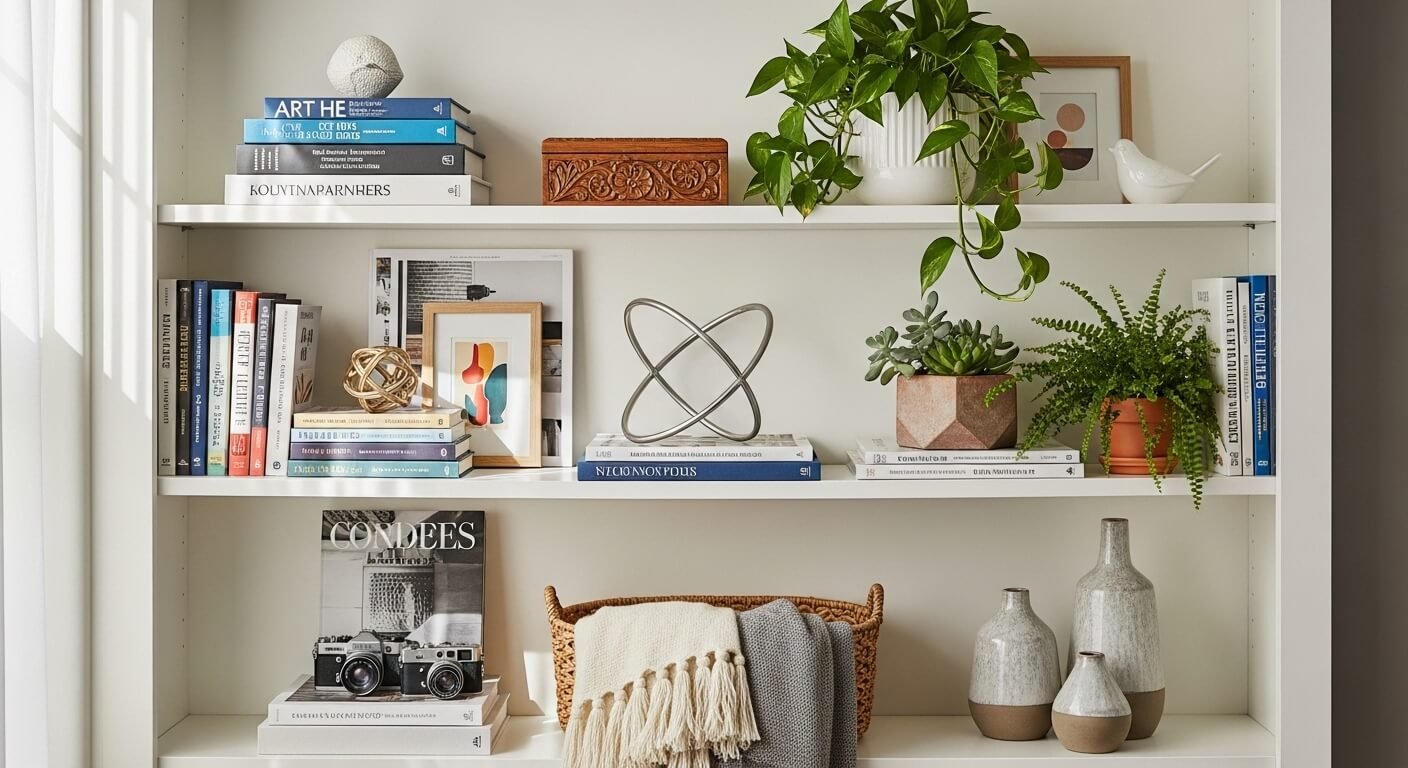 How To Style Shelves Like A Pro With The 3-Layer Styling Method