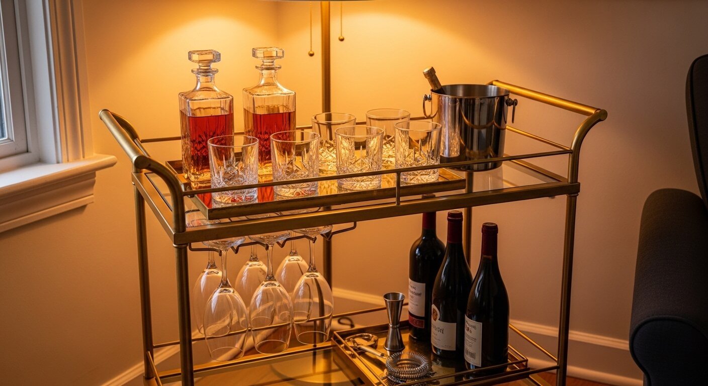 How To Style A Bar Cart That’s Ready To Entertain At A Moment’s Notice