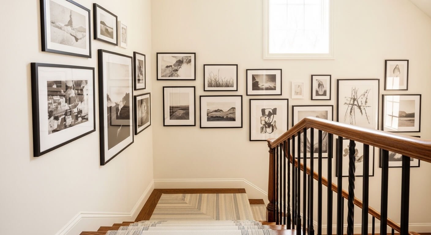 How To Decorate A Stairway Wall That Makes Going Up Feel Special