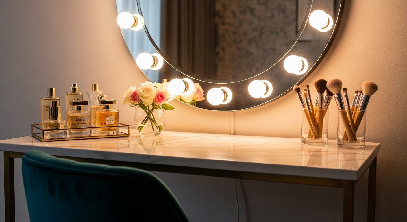 How To Style A Vanity That’s Glamorous Yet Perfectly Organized